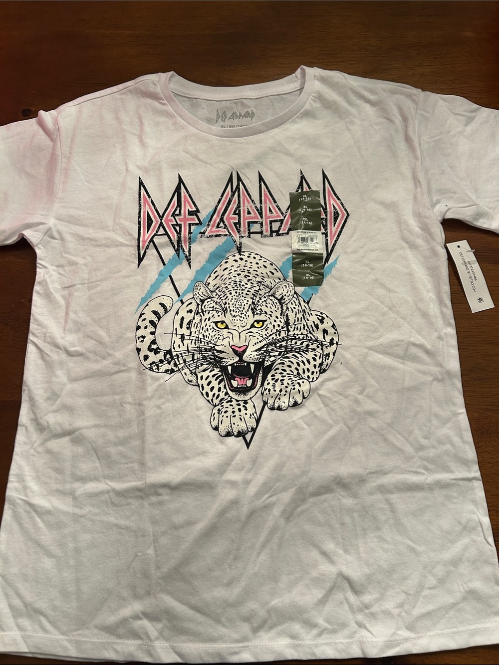 White Walmart Def Leppard Shirt